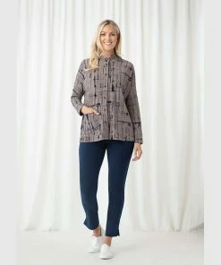 Sympli Boxy Pocket Shirt, Drifting Lines Sand Sympli