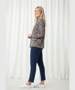 Sympli Boxy Pocket Shirt, Drifting Lines Sand Sympli