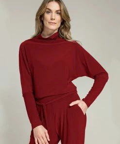Sympli Sympli Funnel Neck Dolman T, Brick