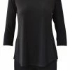 Sympli Go To Classic T Relax 3/4 Sleeve Plus - Black Sympli