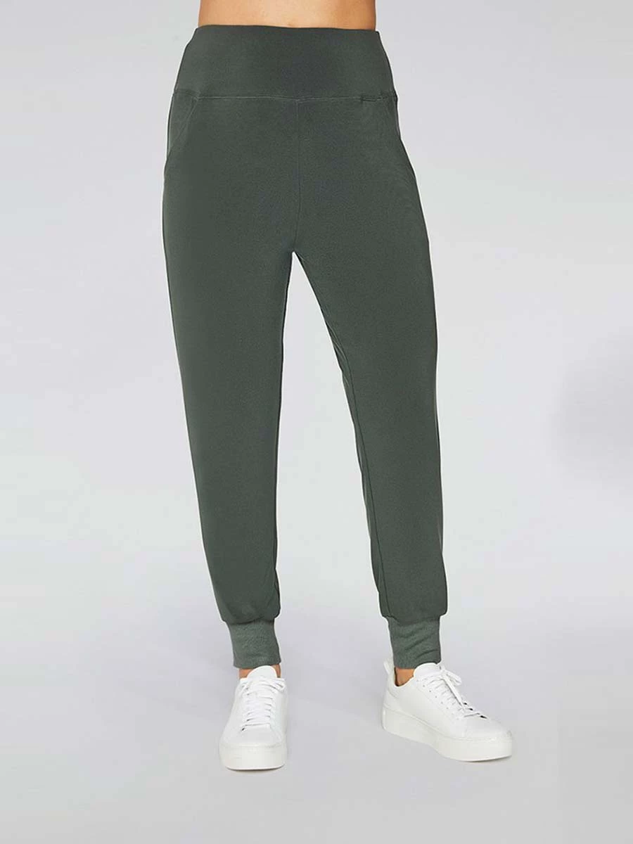 Sympli Motion Trim Cuff Jogger, Melange Olive Sympli