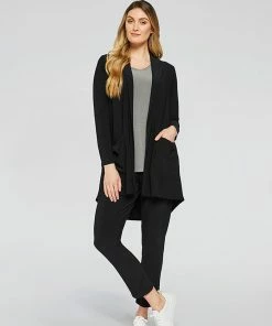 Sympli Sympli Shawl Collar Pocket Cardigan, Black