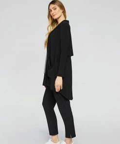 Sympli Sympli Shawl Collar Pocket Cardigan, Black