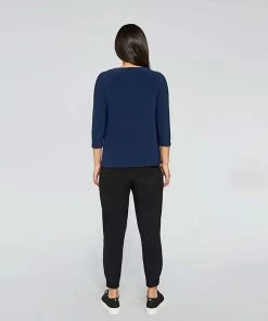 Sympli Trapeze Top, 3/4 Sleeve, Denim