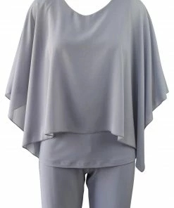 Sympli Whisper Boxy Top, Silver