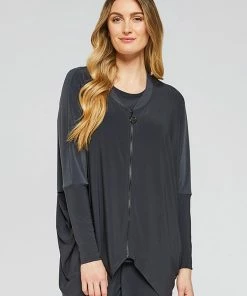 Sympli Zest Boxy Tunic, Long Sleeve, Graphite Sympli