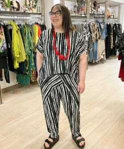 Trine Kryger Simonsen Sandra Boxy Top, Black/White Trine Kryger Simonsen