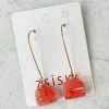 Zsiska Zsiska Ava Long Wire Drop Earrings, Orange