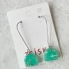 Zsiska Zsiska Ava Long Wire Drop Earrings, Turquoise