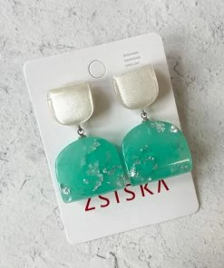 Zsiska Ava Post Drop Earrings, Turquoise