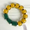 Zsiska Zsiska Colorful Cubes Mix Bead Bracelet, Teal Green/Mustard
