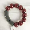 Zsiska Colorful Cubes Mix Bead Bracelet, Charcoal/Wine Zsiska