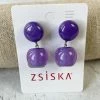 Zsiska Zsiska Colorful Cubes Petite Post Drop Earrings, Bright Purple