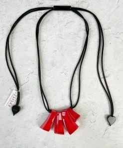 Zsiska Emocion 4 Bead Necklace, True Red