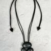 Zsiska Glam 4 Bead Pendant Necklace, Anthracite Zsiska
