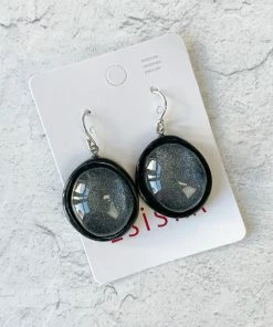 Zsiska Glam Wire Drop Earrings, Anthracite Zsiska