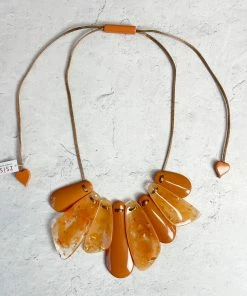 Zsiska Kamala 8 Bead Bib Necklace, Orange