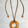 Zsiska Kamala Round Pendant Necklace, Orange Zsiska