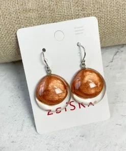Zsiska Luxus Small Round Wire Drop Earrings, Copper Zsiska