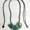 Zsiska Mara 3 Bead Adjustable Necklace, Green Zsiska