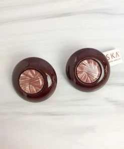 Zsiska Maxy Round Clip Earrings, Red