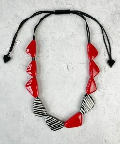 Zsiska Olivia 10 Bead Adjustable Necklace, Red