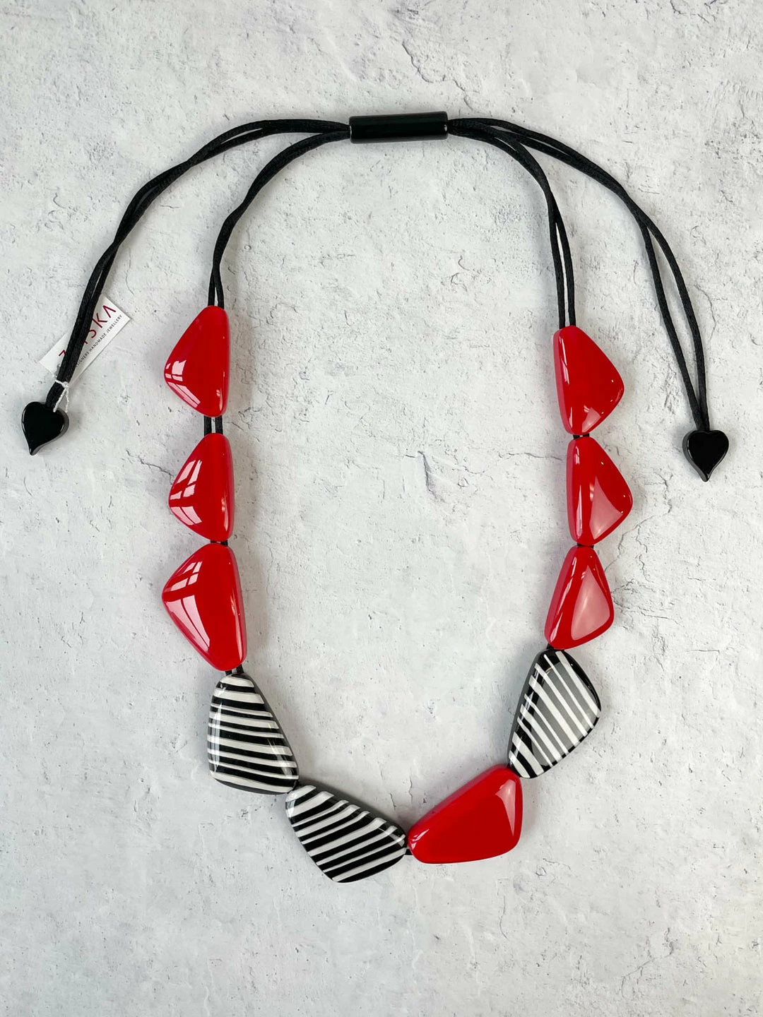 Zsiska Olivia 10 Bead Adjustable Necklace, Red