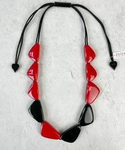 Zsiska Olivia 10 Bead Adjustable Necklace, Red