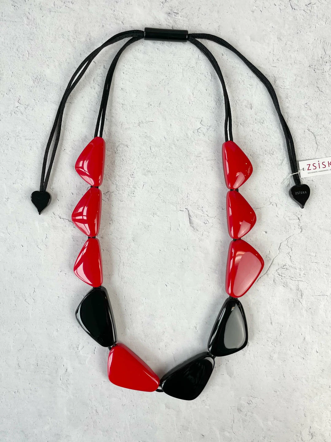 Zsiska Olivia 10 Bead Adjustable Necklace, Red