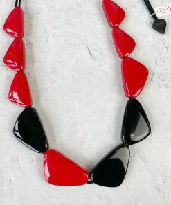 Zsiska Olivia 10 Bead Adjustable Necklace, Red