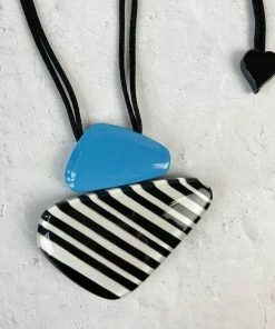 Zsiska Olivia 2 Bead Pendant Necklace, Blue