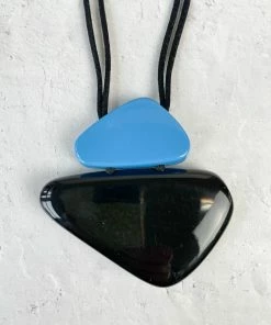 Zsiska Olivia 2 Bead Pendant Necklace, Blue