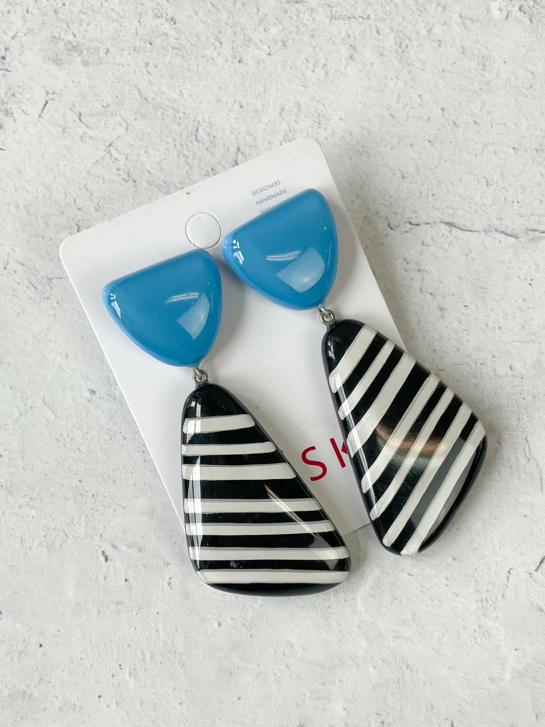 Zsiska Olivia 2 Bead Post Drop Earrings, Blue Zsiska