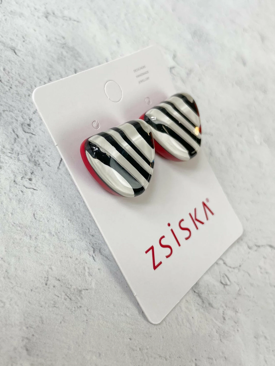 Zsiska Zsiska Olivia Post Stud Earrings, Red