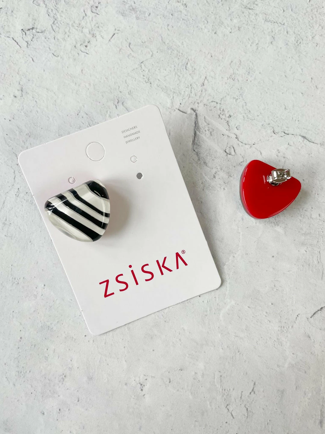 Zsiska Zsiska Olivia Post Stud Earrings, Red