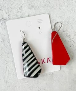 Zsiska Zsiska Olivia Wire Drop Earrings, Red