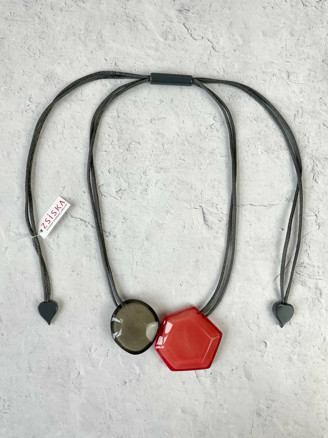 Zsiska Playa 2 Bead Adjustable Necklace, Pink Zsiska