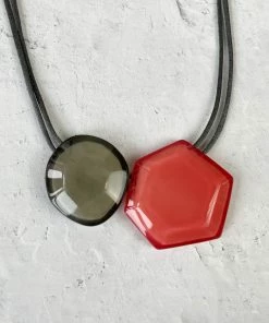 Zsiska Playa 2 Bead Adjustable Necklace, Pink Zsiska