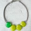 Zsiska Zsiska Playa 4 Bead Toggle Necklace, Lime/Green
