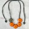 Zsiska Zsiska Playa 5 Bead Adjustable Necklace, Orange