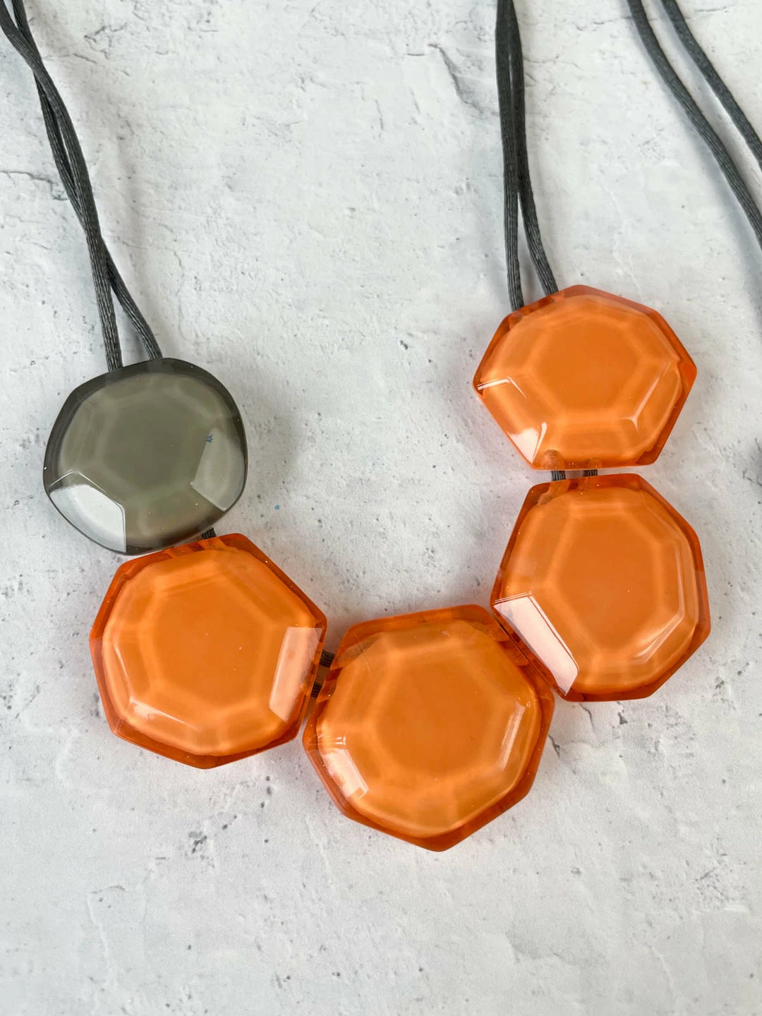 Zsiska Zsiska Playa 5 Bead Adjustable Necklace, Orange