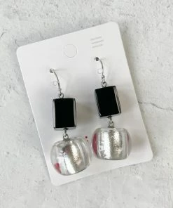 Zsiska Zsiska Precious Mix Shape Wire Drop Earrings, Silver