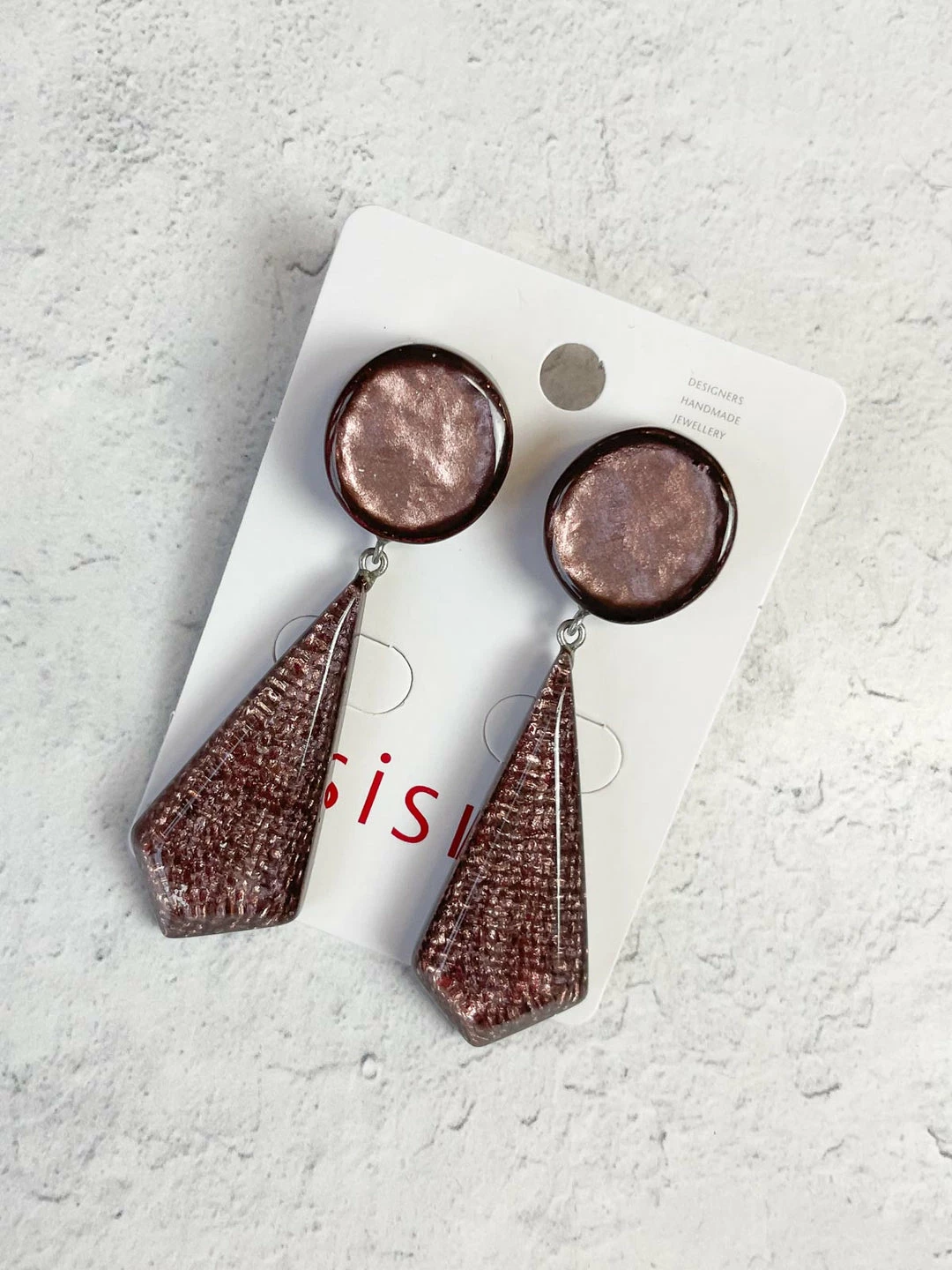 Zsiska Raquel Post Drop Earrings, Pink Zsiska