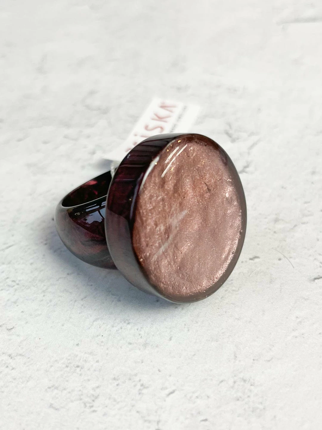 Zsiska Raquel Round Ring, Pink Zsiska