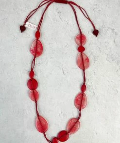 Zsiska Sabaai 14 Bead Necklace, Red