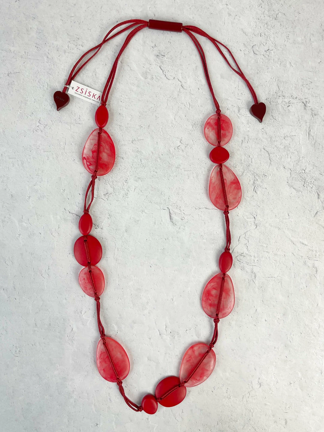 Zsiska Sabaai 14 Bead Necklace, Red