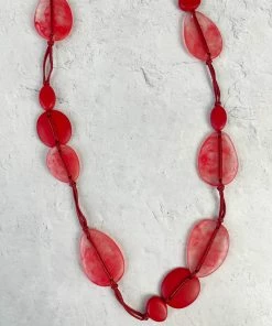 Zsiska Sabaai 14 Bead Necklace, Red