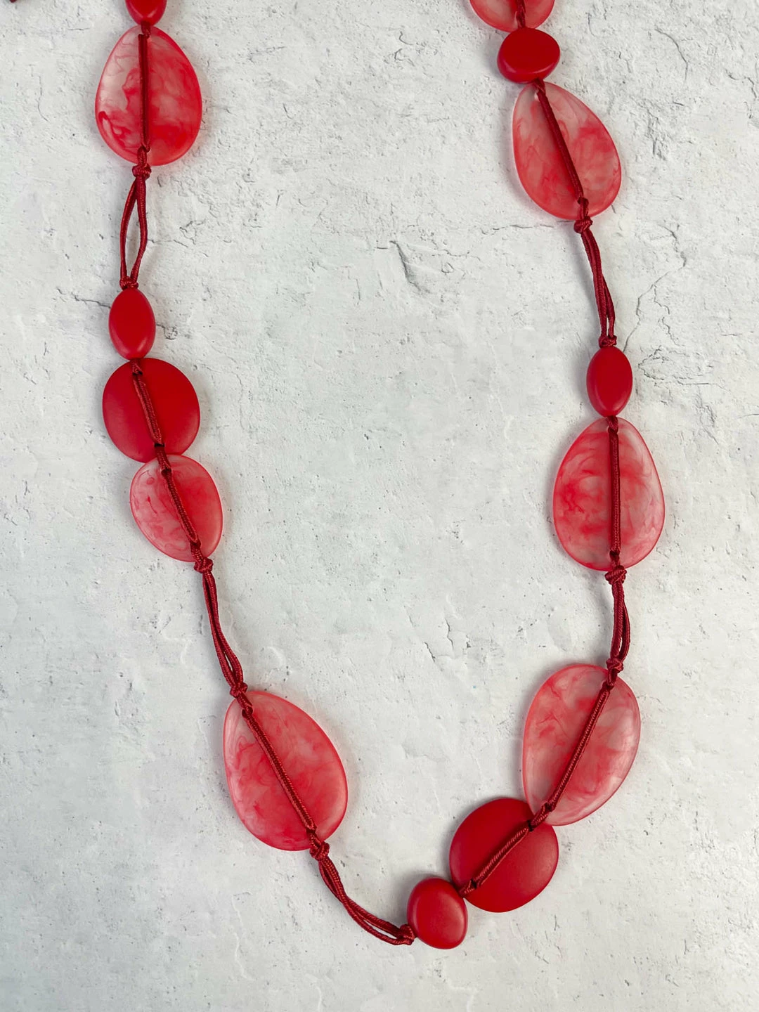 Zsiska Sabaai 14 Bead Necklace, Red