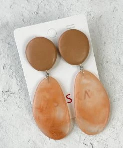 Zsiska Sabaai Post Drop Earrings, Camel Zsiska