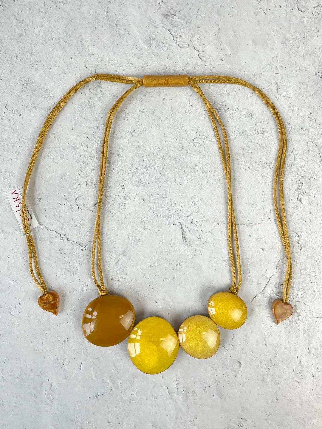 Zsiska Sophia 4 Bead Bib Necklace, Yellow